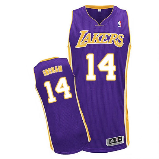 Men's Adidas Los Angeles Lakers #14 Brandon Ingram Authentic Purple Road NBA Jersey - Ujersey