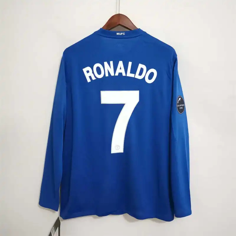 Ronaldo #7 Manchester United Retro Home Long Sleeve Football Jersey Shirt 2008/09 - Ujersey NHL