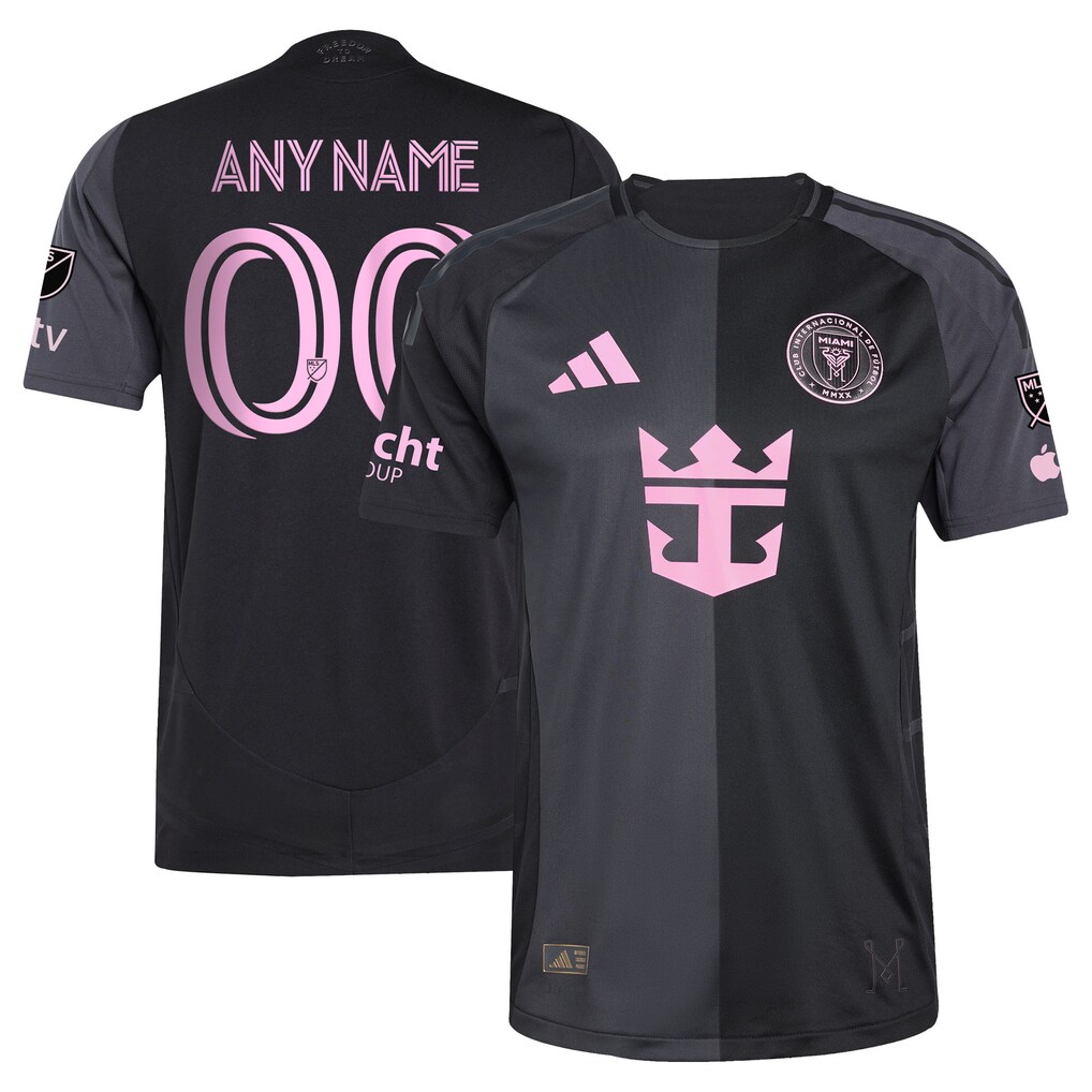 Men's Inter Miami CF adidas Black 2025 The Fortitude Kit Authentic Custom Jersey - Ujersey
