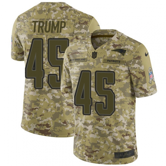 Youth Nike New England Patriots #45 Donald Trump Limited Camo 2018 Salute to Service NFL Jersey - Ujersey