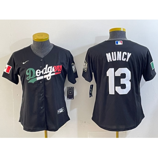 Women's Los Angeles Dodgers #13 Max Muncy Black Mexico 2020 World Series Cool Base Nike Jersey - Ujersey