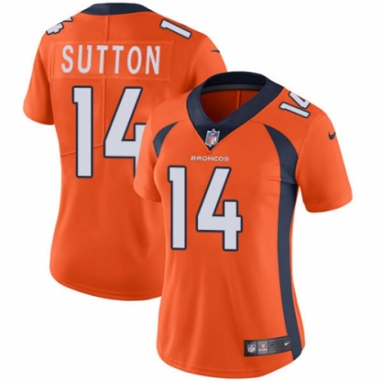 Women's Nike Denver Broncos #14 Courtland Sutton Orange Team Color Vapor Untouchable Limited Player NFL Jersey - Ujersey