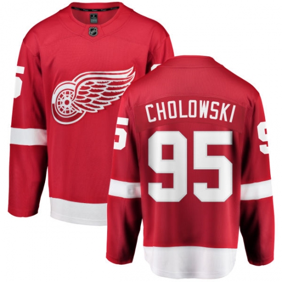 Youth Detroit Red Wings #95 Dennis Cholowski Fanatics Branded Red Home Breakaway NHL Jersey - Ujersey
