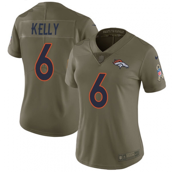 Women's Nike Denver Broncos #6 Chad Kelly Limited Olive 2017 Salute to Service NFL Jersey - Ujersey