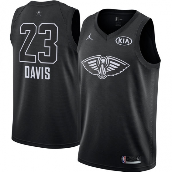 Men's Nike Jordan New Orleans Pelicans #23 Anthony Davis Swingman Black 2018 All-Star Game NBA Jersey - Ujersey