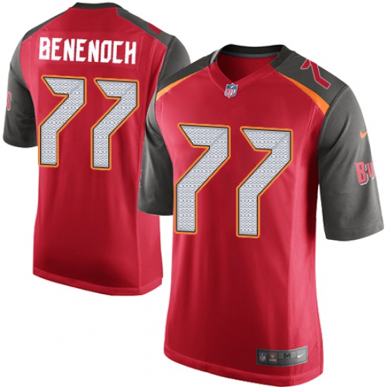 Men's Nike Tampa Bay Buccaneers #77 Caleb Benenoch Game Red Team Color NFL Jersey - Ujersey