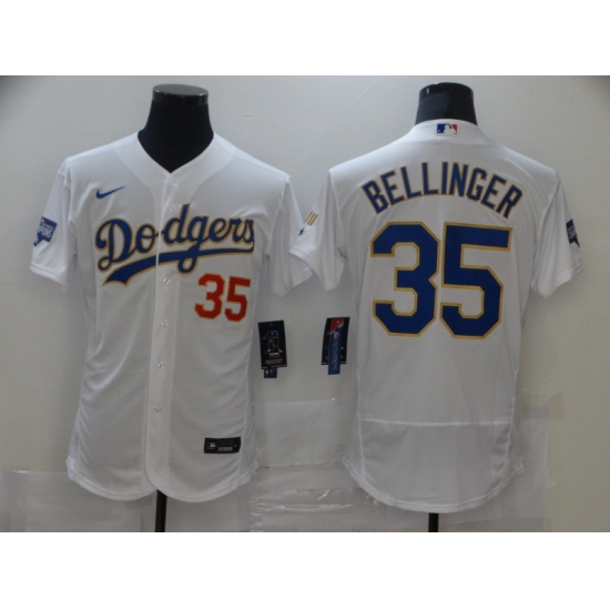 Men's Nike Los Angeles Dodgers #35 Cody Bellinger White World Series Champions Authentic Jersey - Ujersey