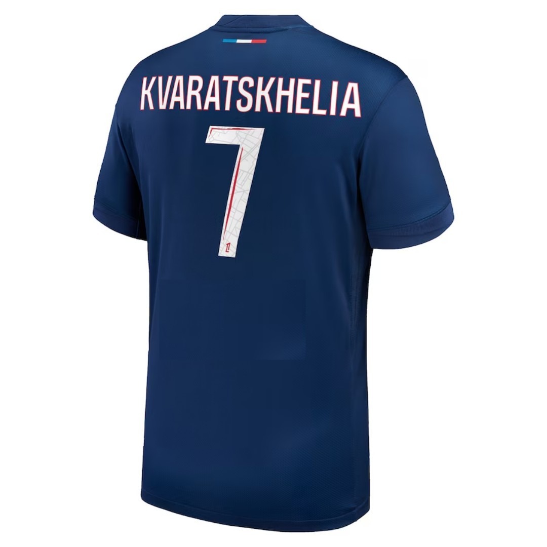 KVARATSKHELIA #7 PSG Soccer Jersey Home Custom Shirt 2024/25