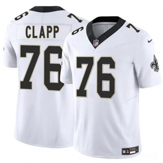 Men's New Orleans Saints #76 Will Clapp White 2025 F.U.S.E. Vapor Limited Football Stitched Jersey - Ujersey