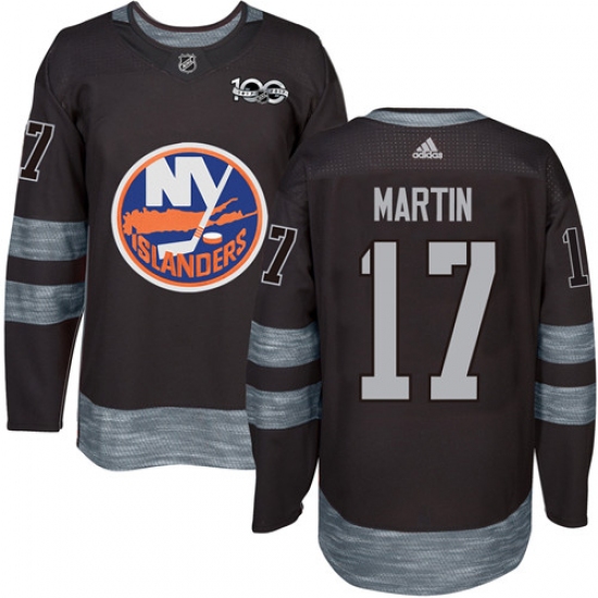 Men's Adidas New York Islanders #17 Matt Martin Authentic Black 1917-2017 100th Anniversary NHL Jersey - Ujersey