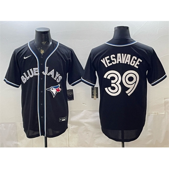 Men's Toronto Blue Jays #39 Trey Yesavage 2026 Fashion Replica Black Out Stitched Baseball Jersey - Ujersey