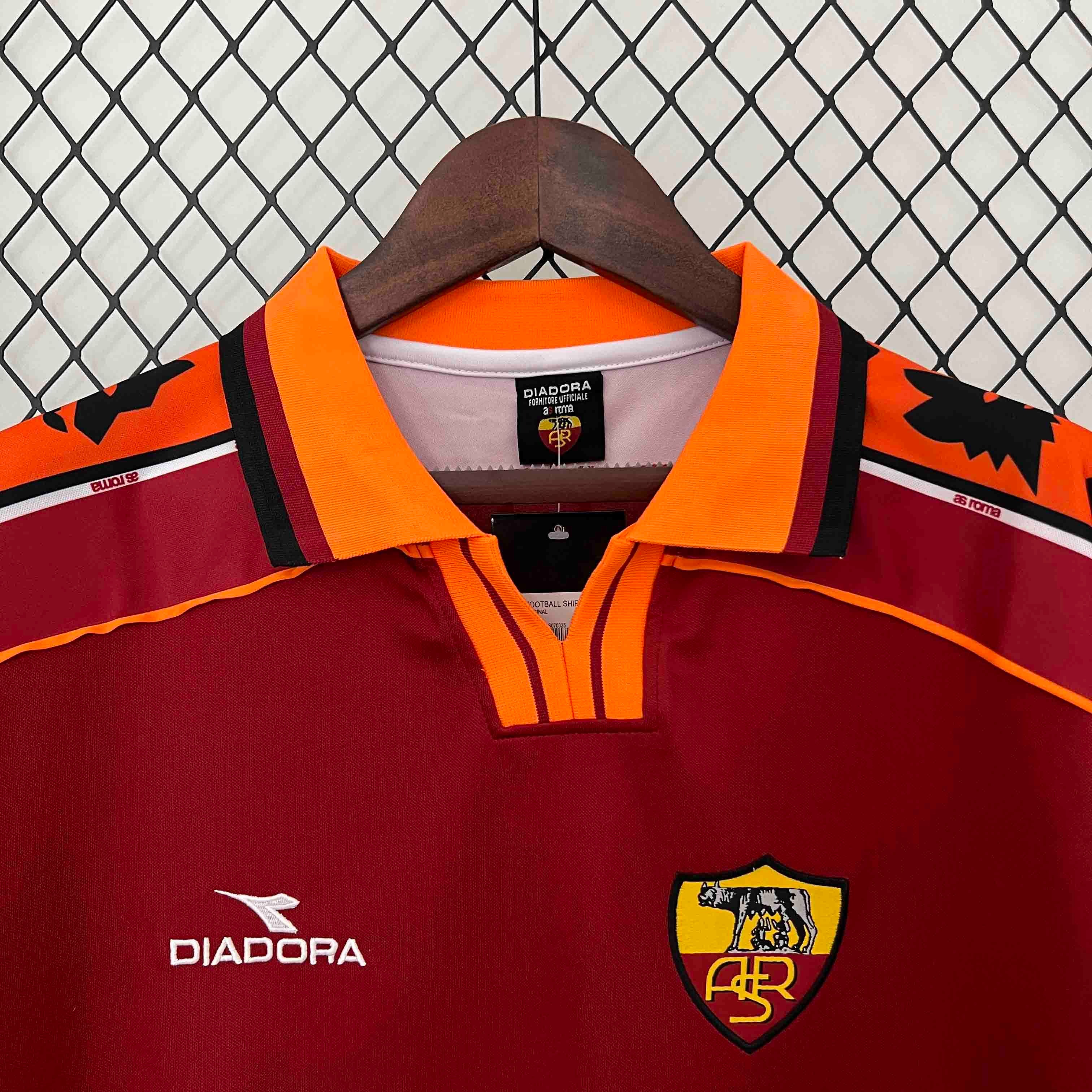 Roma Retro Soccer Jersey Home Custom Shirt 1998/99 - Ujersey Shop
