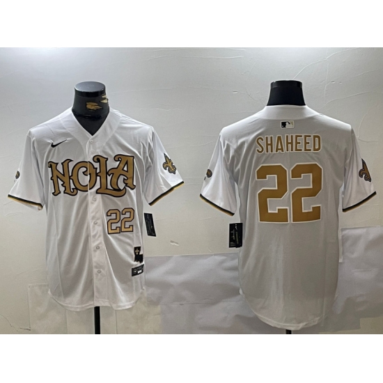 Men's New Orleans Saints #22 Rashid Shaheed White Cool Base Stitched Baseball Jerseys - Ujersey