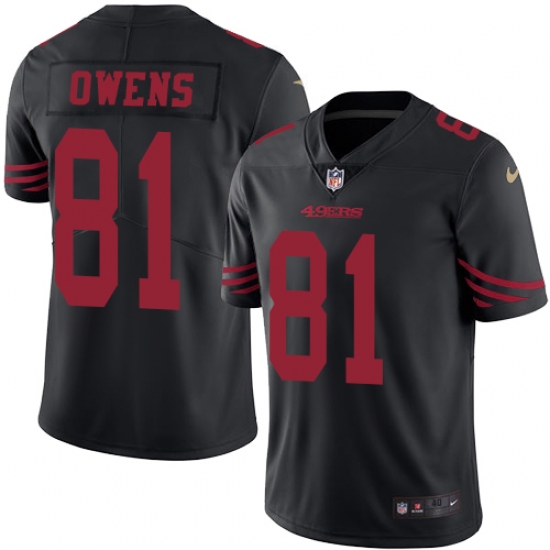 Men's Nike San Francisco 49ers #81 Terrell Owens Elite Black Rush Vapor Untouchable NFL Jersey - Ujersey