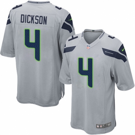 Men's Nike Seattle Seahawks #4 Michael Dickson Game Grey Alternate NFL Jersey - Ujersey