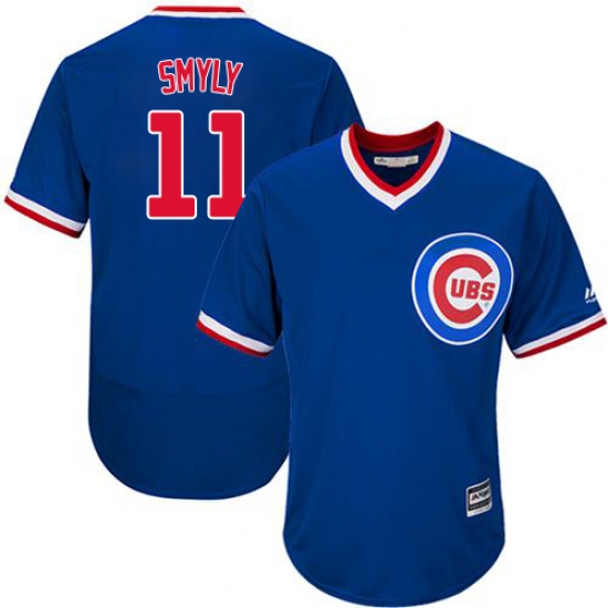 Men's Majestic Chicago Cubs #11 Drew Smyly Royal Blue Cooperstown Flexbase Authentic Collection MLB Jersey - Ujersey