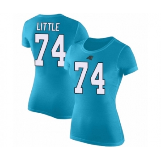 Football Women's Carolina Panthers #74 Greg Little Blue Rush Pride Name & Number T-Shirt - Ujersey