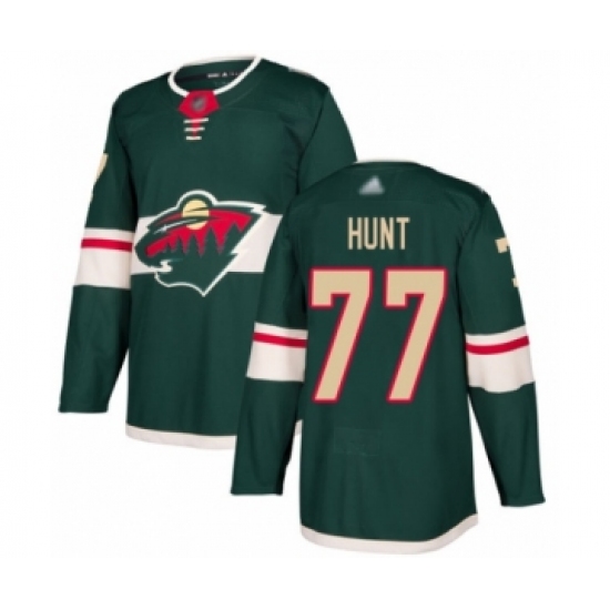 Men's Minnesota Wild #77 Brad Hunt Authentic Green Home Hockey Jersey - Ujersey
