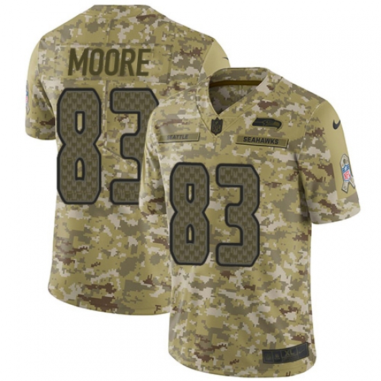 Men's Nike Seattle Seahawks #83 David Moore Limited Camo 2018 Salute to Service NFL Jersey - Ujersey