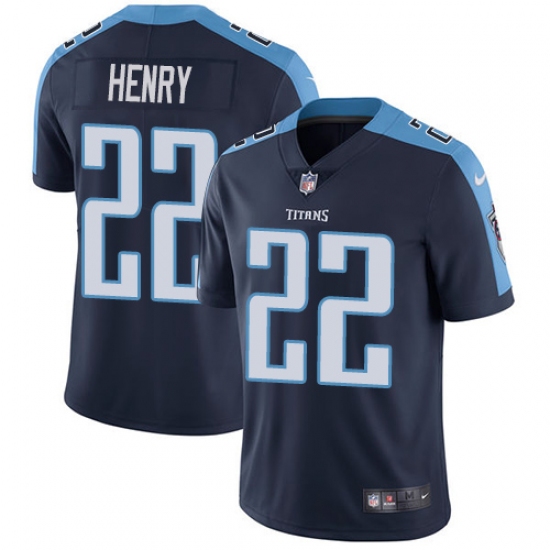 Youth Nike Tennessee Titans #22 Derrick Henry Navy Blue Alternate Vapor Untouchable Limited Player NFL Jersey - Ujersey