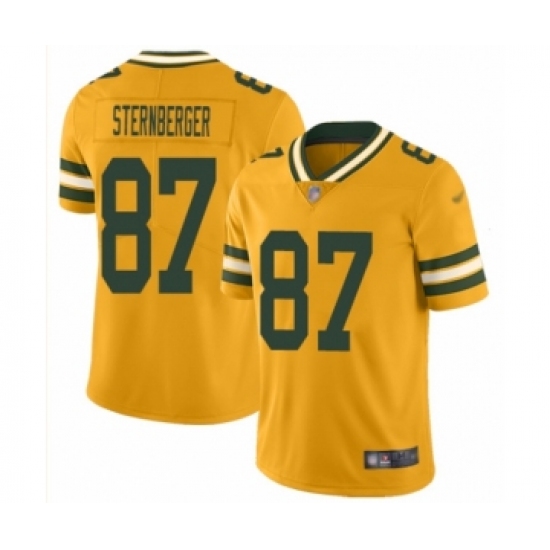 Men's Green Bay Packers #87 Jace Sternberger Limited Gold Inverted Legend Football Jersey - Ujersey