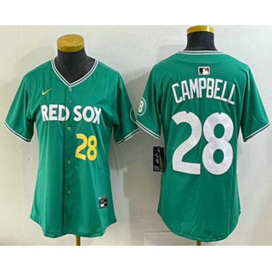 Women's Boston Red Sox #28 Kristian Campbell Green 2025 City Connect Player Name Limited Jersey - Ujersey