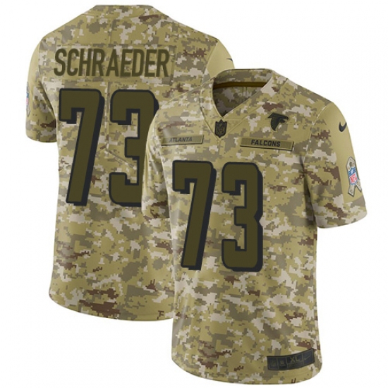 Men's Nike Atlanta Falcons #73 Ryan Schraeder Limited Camo 2018 Salute to Service NFL Jersey - Ujersey