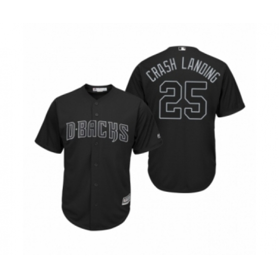 Men's Arizona Diamondbacks #25 Archie Bradley Crash Landing Black 2019 Players' Weekend Replica Jersey - Ujersey