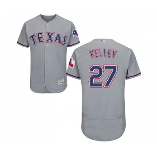 Men's Texas Rangers #27 Shawn Kelley Grey Road Flex Base Authentic Collection Baseball Jersey - Ujersey