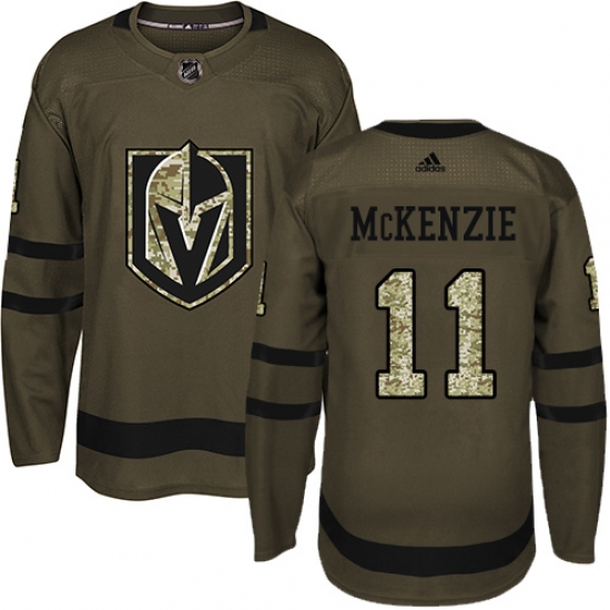 Men's Adidas Vegas Golden Knights #11 Curtis McKenzie Authentic Green Salute to Service NHL Jersey - Ujersey