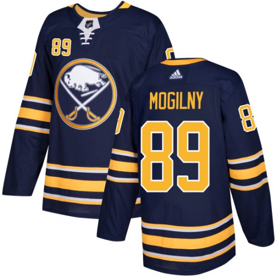 Men's Adidas Buffalo Sabres #89 Alexander Mogilny Premier Navy Blue Home NHL Jersey - Ujersey