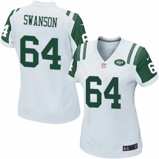 Women's Nike New York Jets #64 Travis Swanson Game White NFL Jersey - Ujersey