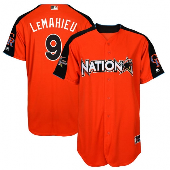 Men's Majestic Colorado Rockies #9 DJ LeMahieu Replica Orange National League 2017 MLB All-Star MLB Jersey - Ujersey