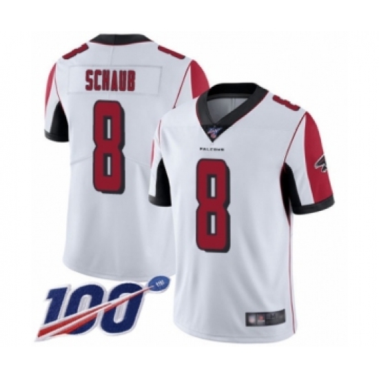 Men's Atlanta Falcons #8 Matt Schaub White Vapor Untouchable Limited Player 100th Season Football Jersey - Ujersey