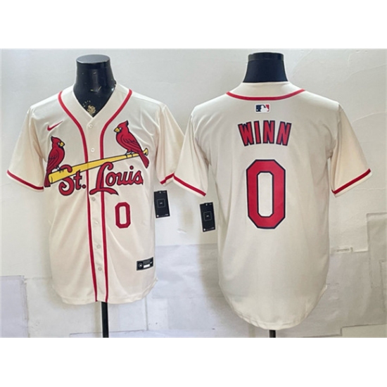 Men's St. Louis Cardinals #0 Masyn Winn Cream Limited Stitched Baseball Jersey - Ujersey