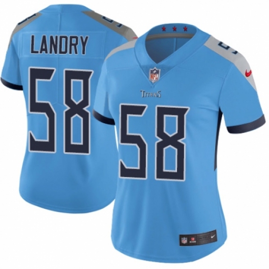 Women's Nike Tennessee Titans #58 Harold Landry Light Blue Alternate Vapor Untouchable Limited Player NFL Jersey - Ujersey