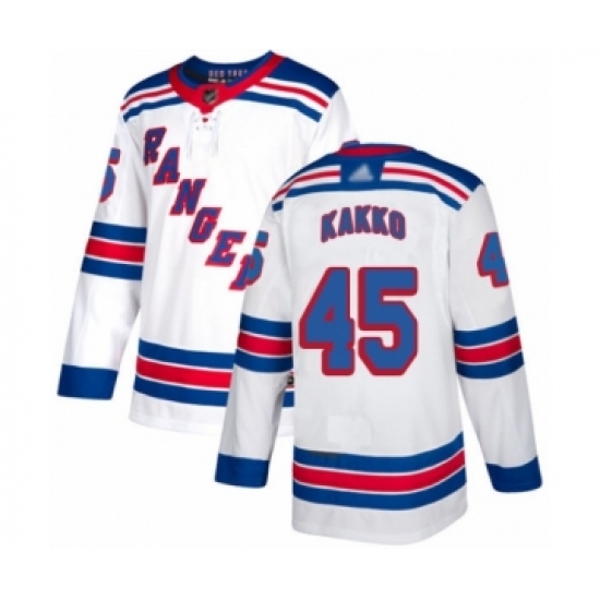 Youth New York Rangers #45 Kaapo Kakko Authentic White Away Hockey Jersey - Ujersey