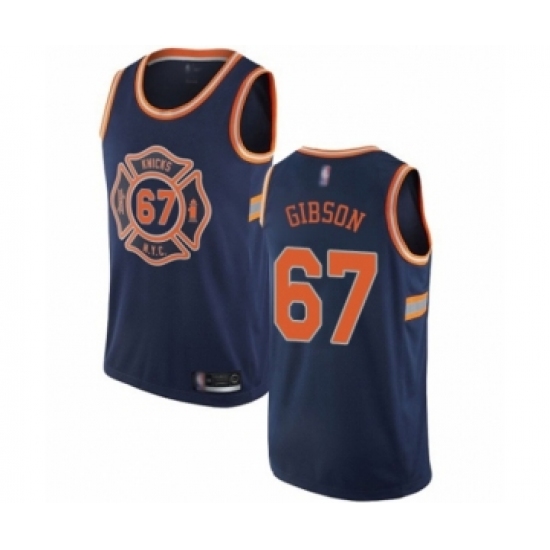 Youth New York Knicks #67 Taj Gibson Swingman Navy Blue Basketball Jersey - City Edition - Ujersey