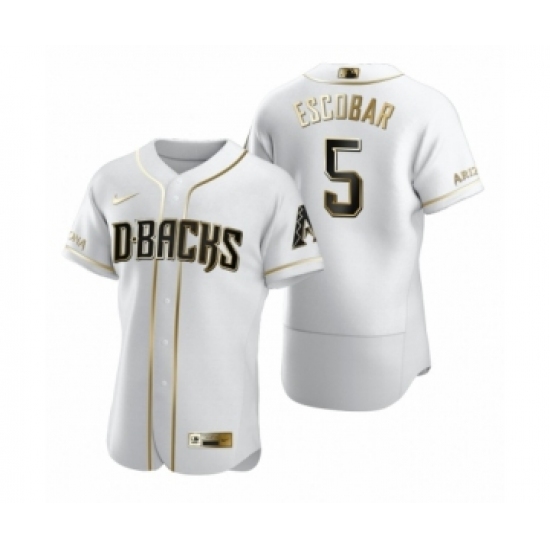 Men's Arizona Diamondbacks #5 Eduardo Escobar Nike White Authentic Golden Edition Jersey - Ujersey