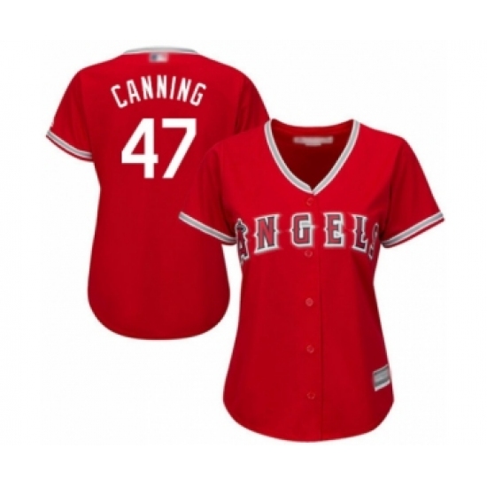Women's Los Angeles Angels of Anaheim #47 Griffin Canning Authentic Red Alternate Cool Base Baseball Player Jersey - Ujersey