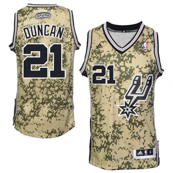 Men's Adidas San Antonio Spurs #21 Tim Duncan Authentic Camo NBA Jersey - Ujersey
