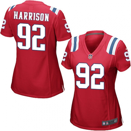 Women's Nike New England Patriots #92 James Harrison Game Red Alternate NFL Jersey - ujerseystore