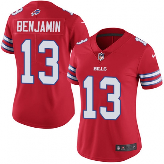Women's Nike Buffalo Bills #13 Kelvin Benjamin Limited Red Rush Vapor Untouchable NFL Jersey - Ujersey