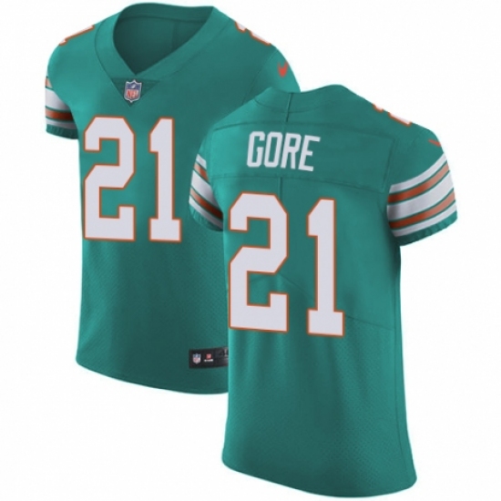 Men's Nike Miami Dolphins #21 Frank Gore Aqua Green Alternate Vapor Untouchable Elite Player NFL Jersey - Ujersey