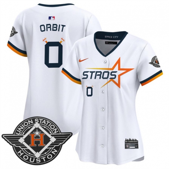 Women's Houston Astros #0 Orbit White 2025 City Connect Limited Stitched Baseball Jersey(Run Small) - Ujersey