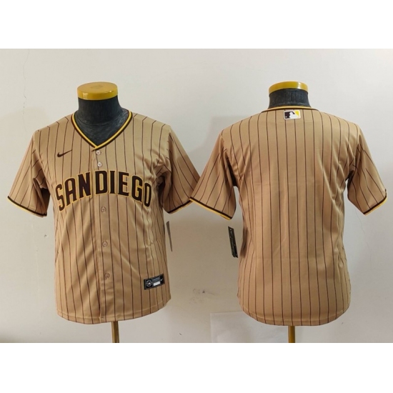 Youth San Diego Padres Blank Tan 2023 Cool Base Stitched Jersey - Ujersey