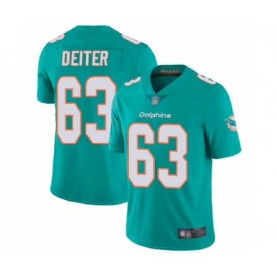 Youth Miami Dolphins #63 Michael Deiter Aqua Green Team Color Vapor Untouchable Limited Player Football Jersey - Ujersey