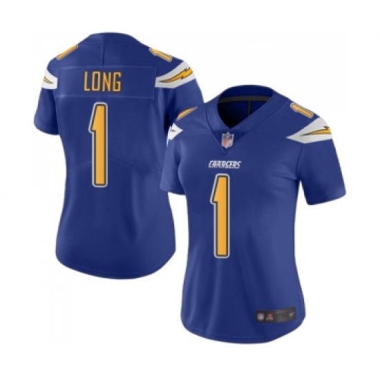 Women's Los Angeles Chargers #1 Ty Long Limited Electric Blue Rush Vapor Untouchable Football Jersey - Ujersey