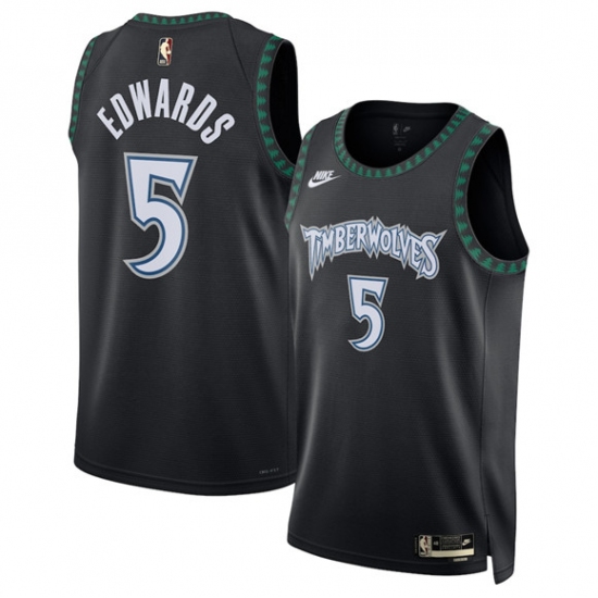 Men's Minnesota Timberwolves #5 Anthony Edwards Anthony Edwards Black 2025 Classic Edition Stitched Jersey - Ujersey