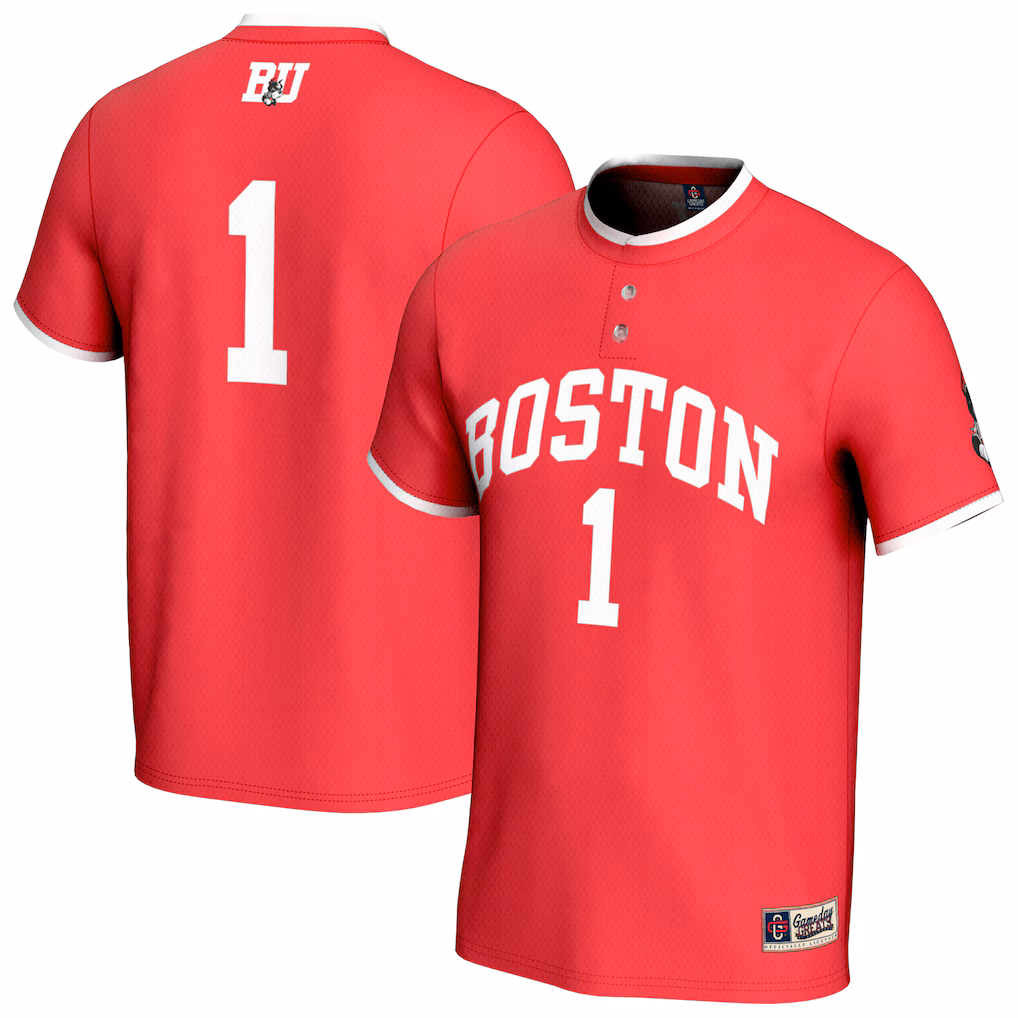 Youth GameDay Greats Scarlet Boston University Lightweight Collegiate Softball Fashion Jersey